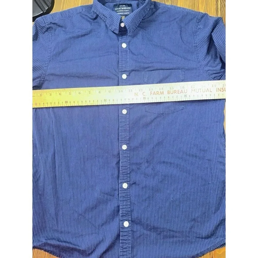 True Religion Lucky Brand button up Men’s size Medium Logo Spellout Long Sleeve